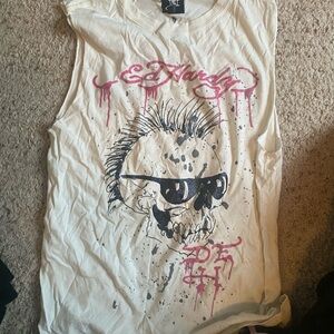 Ed Hardy Sleeveless Graphic Tee
